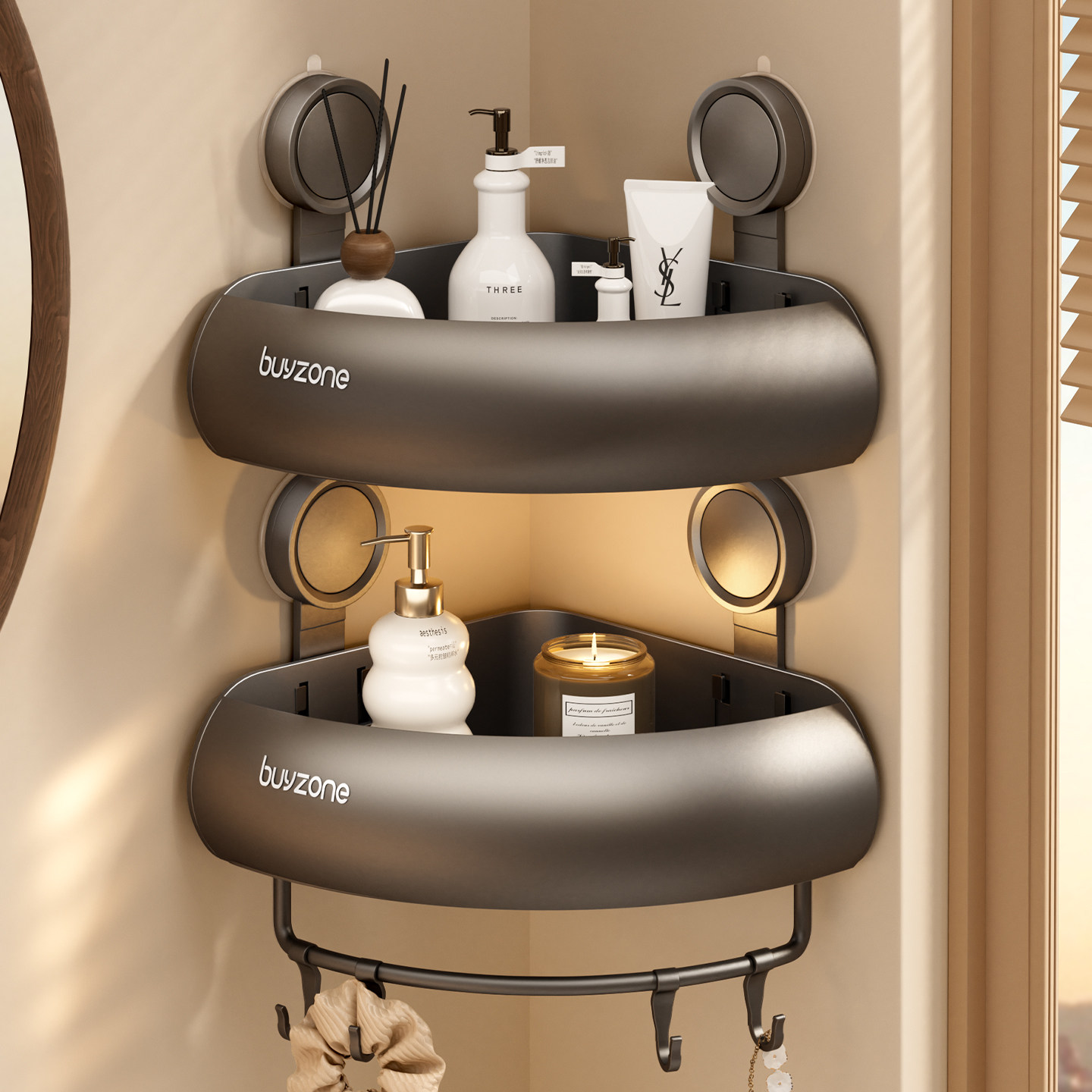 高颜值浴室置物架卫生间三角篮厕所洗漱台三角架墙上收纳转角架子,家庭/个人清洁工具,浴室角架/置物架,淘宝优惠券,粉丝福利购,淘宝优惠卷