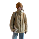 2023冬装新款皮毛一体外套女216-W02-P185控278，女装皮草，哈尼墨墨