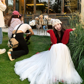 渔小平 蝶窦千层 16米大摆超火网纱半身裙长裙超仙高级感蓬蓬裙