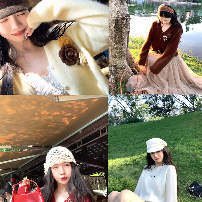 渔小平 云雾毛衣 2025秋冬羊毛绒拉毛无缝一体毛衣针织开衫外套女