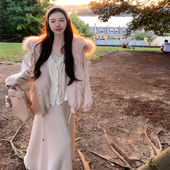 可拆卸狐狸毛真毛皮草外套女冬季 渔小平 初雪派克 连帽毛领派克服