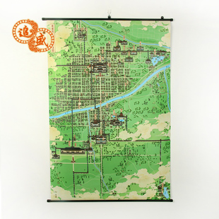 秦咸阳城 历史文创地图 手绘地图 挂画 80X120cm