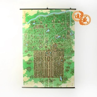 唐长安城与禁苑 历史文创地图 手绘地图挂画