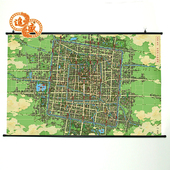 临安 南宋 杭州 历史文创 挂画 北宋 手绘地图 开封