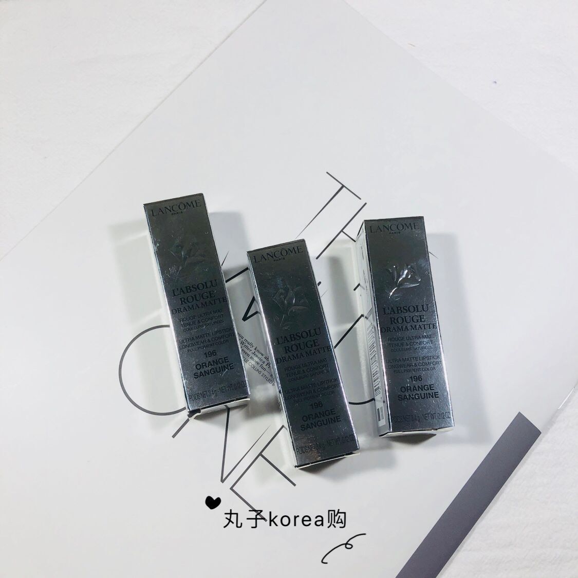 现货 兰蔻Lancome新菁纯柔润丝绒唇膏3.4g/196 粉金管888