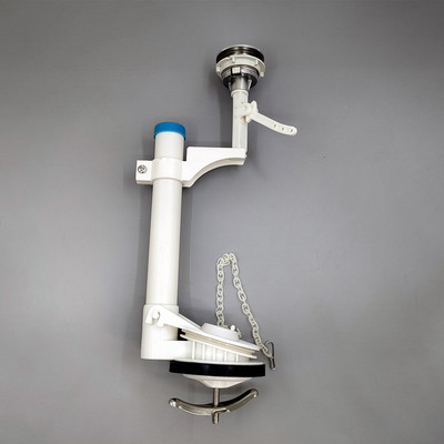 马桶单按钮冲水器带支架排水阀