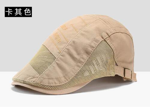 休闲网帽春夏季户外出游男士前进帽中年人百搭防晒鸭舌帽贝雷帽潮