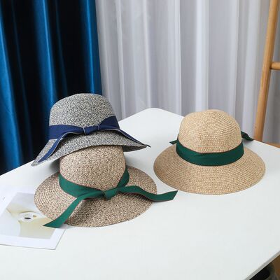蝴蝶结草帽女新款时尚优雅简约