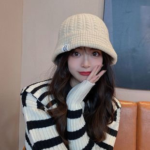 新款网红帽子女冬季青年女士保暖针织帽时尚月子帽韩版骑车毛线帽