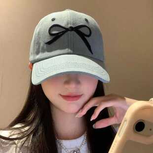 帽子女士春秋冬季新款时尚百搭棒球帽韩版学生蝴蝶结休闲鸭舌帽