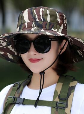 户外渔夫帽遮阳帽女防水速干春夏
