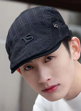 棉布帽子男春夏季旅行防晒前进帽贝雷鸭舌帽韩版百搭网红棒球帽潮