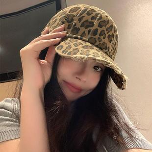 豹纹女士帽子春夏秋季新款时尚百搭棒球帽韩版休闲街头学生鸭舌帽