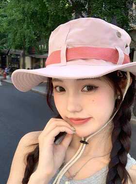 徒步登山帽渔夫帽女休闲春夏季