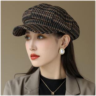 时尚帽子女百搭冬季八角帽女士圆脸春秋保暖潮流韩版气质网红英伦