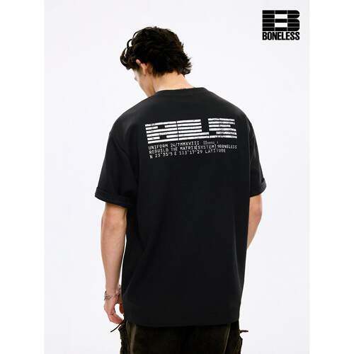 夏季空气层抗变形字母短袖T恤