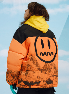 BEASTER小恶魔鬼脸新款羽绒服男休闲国潮牌拼接保暖潮流时尚外套