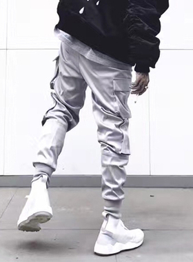 正品APHELION秋季机能丝滑八袋束脚裤回到未来多口袋工装裤男潮牌