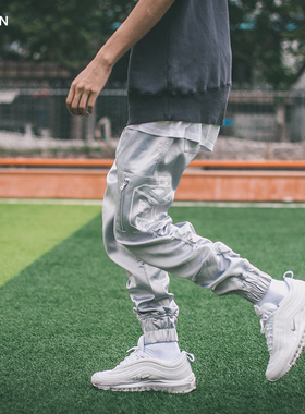 正品APHELION丝滑新款慢跑宽松运动收脚束脚裤潮牌休闲长裤哈伦裤