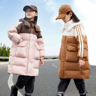 儿童羽绒服女童中长款韩版加厚中大童2026新款男童洋气连帽宽松