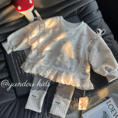 儿童可爱满印小KT卡通卫衣堆堆袜裤 2026新款 子两件套 套装 女童春季