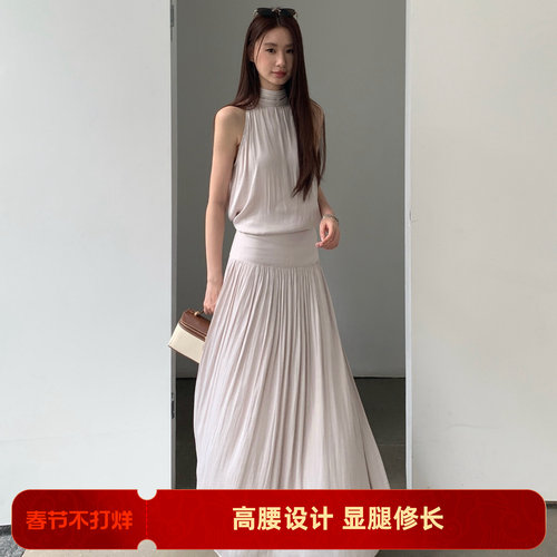 TCCW法式优雅风压褶半身裙女