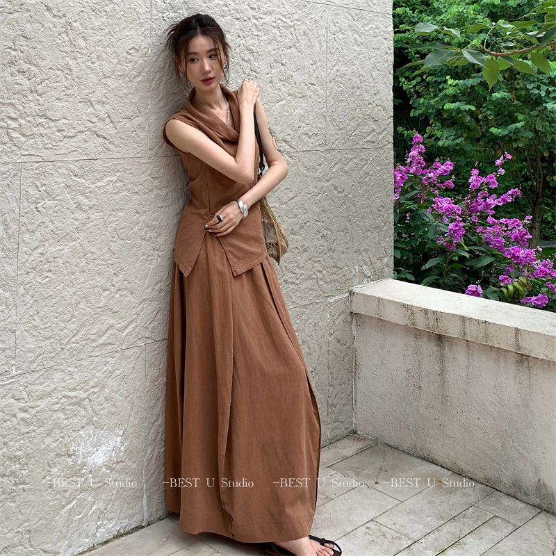 BestU百搭新款纯色显瘦半身裙