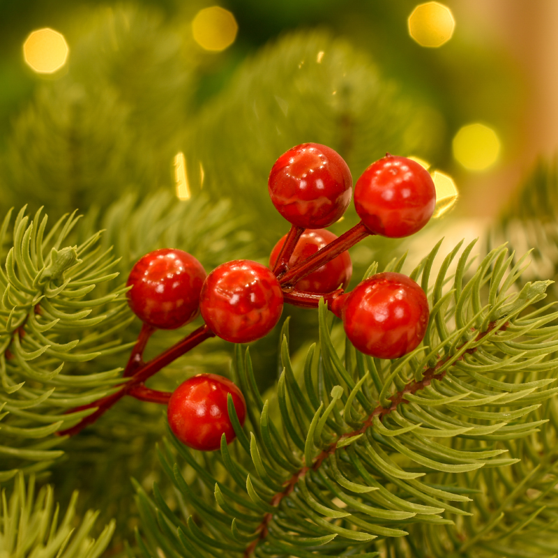 圣诞装饰品圣诞树花环藤条装饰小果子小红果红色浆果插枝樱桃水果