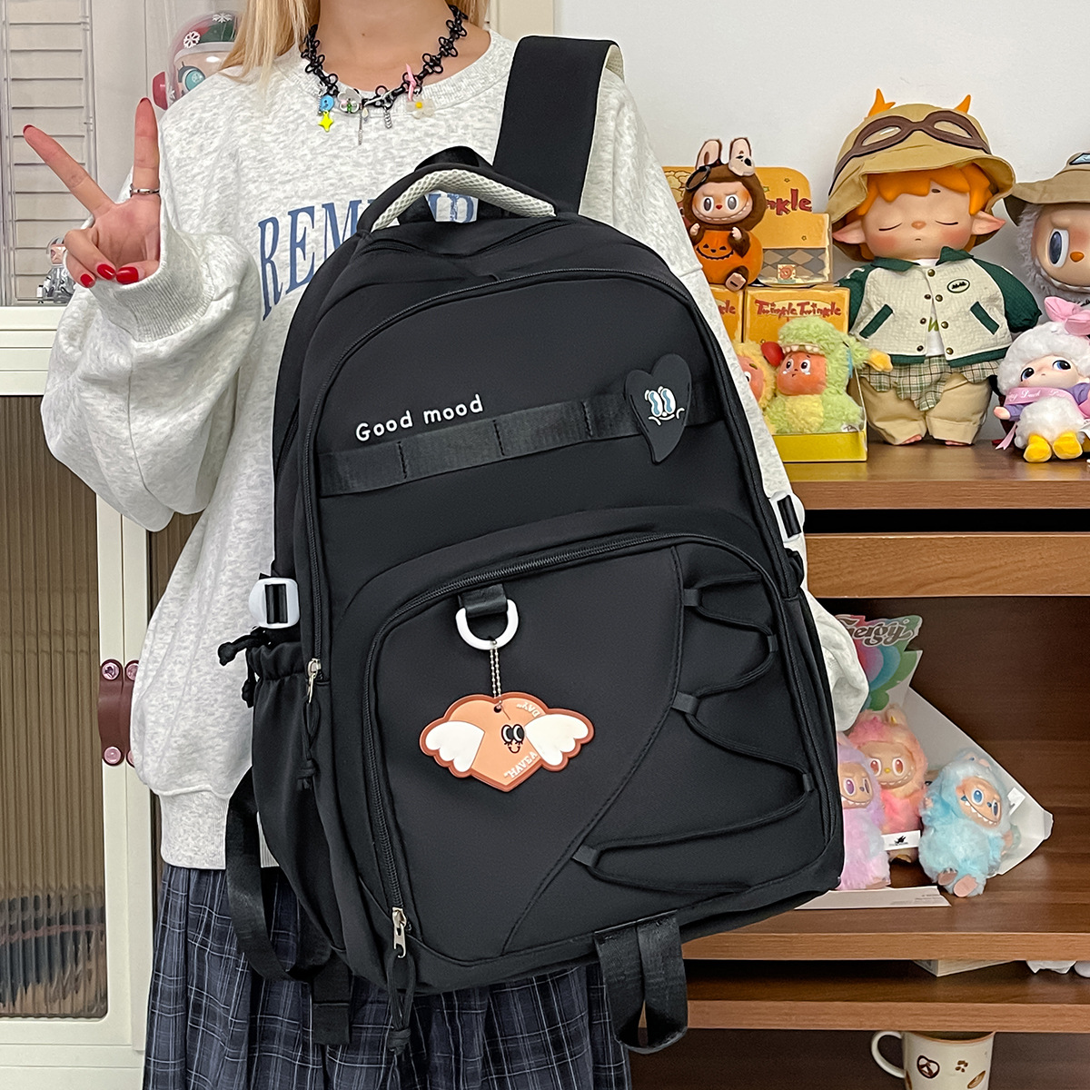 超大容量简约双肩背包