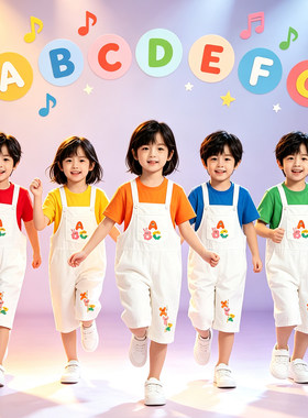 字母歌ABC表演服英语课主题小品节目舞蹈毕业表演童装幼儿园小学