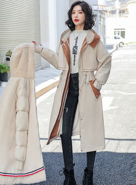 冬季加厚高档抽绳黑色羽绒棉服