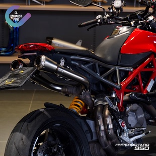 适用杜卡迪骇客950摩托车街车排气管尾段双出不锈钢改装