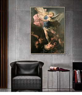 世界名画Fa_Presto_-_St._Michae卧室客厅餐厅挂画人物油画喷绘