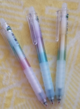 爱好摩易擦中性笔0.5mm晶蓝ST尖渐变色系知色可擦按动笔3-6年级用