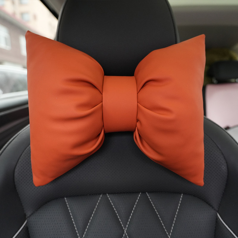理想橙汽车蝴蝶结头枕头女生车载可爱枕车用橙色护颈枕舒适腰靠,汽车用品/电子/清洗/改装,头枕,淘宝优惠券,粉丝福利购,淘宝优惠卷