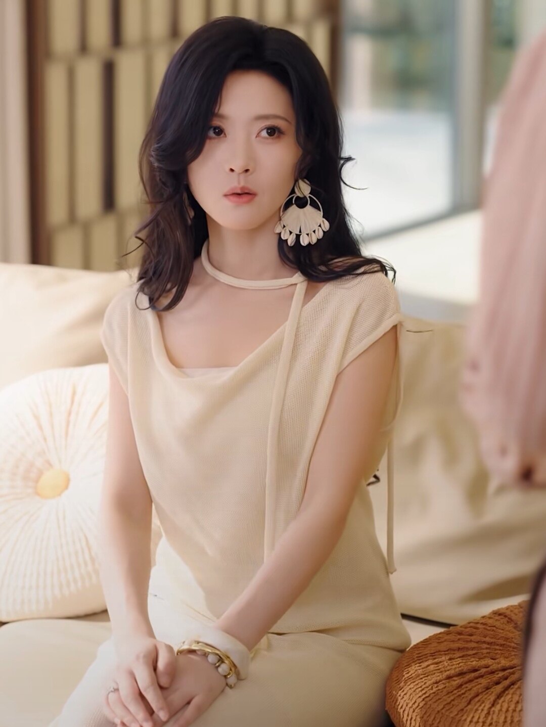娇藏京枝桑念同款茶色无袖针织衫上衣+半身中长裙两件套套装2026