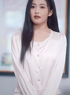 短剧春日攀缠黎枝同款粉色花边长袖睡衣套装家居服女2025新款