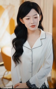 短剧只为占有你姜也韩雨彤同款杏色蕾丝拼接长袖睡衣家居服套装