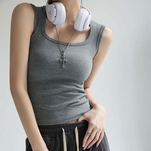 Women's Vest Top with Side Bust Coverage, Thin Camisole
