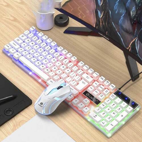 USB Wired Gaming Keyboard Mouse Set, RGB