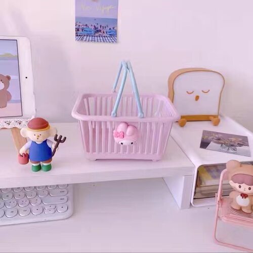 Cute Pink Macaron Desktop Storage Basket