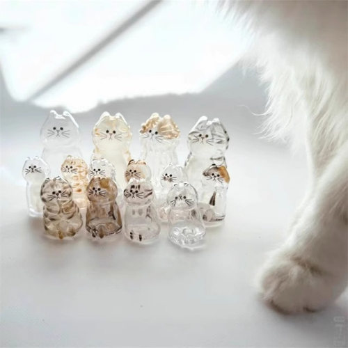 Cute Transparent Cat Hair Keeper Keychain钥匙扣