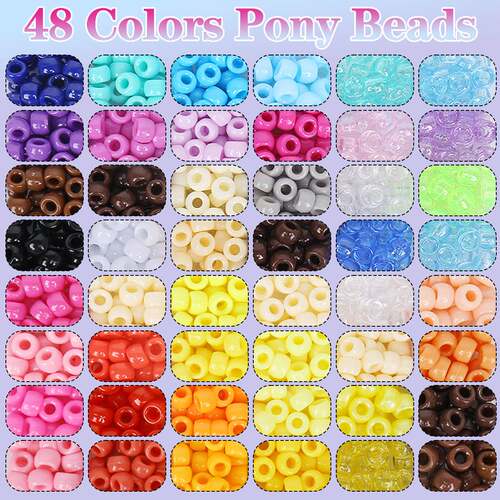 Pony Beads Diy Bracelet Making Kit For Girls Craft Gift Set