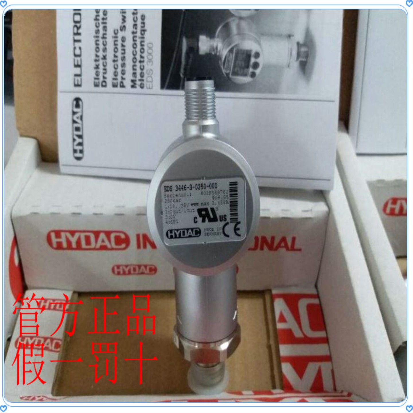 售前询价HYDAC压力继电器 EDS3346-3-0016-000-F1配ZBE06正品