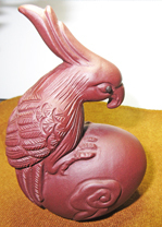 紫砂雕像鹦鹉摆件礼物装饰品