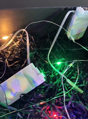 品质led开盖即亮礼盒纽扣灯串 自动亮礼品盒铜线彩灯 带开关电池
