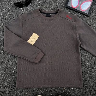 cleanfit红标刺绣卫衣男款秋冬痞帅华夫格正肩长袖t恤内搭打底衫-