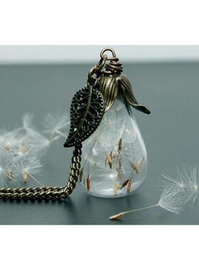 时尚 Dandelion手作爱丽丝仙境 泪滴状蒲公英许愿项链