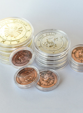 哈利徽章纪念币复古 铜纳特 金加隆 银西可 古灵阁 魔法 盒装