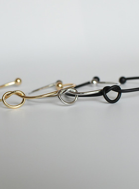 韩版时尚简约打结铁丝手镯 开口爱心手链 义乌小商品市场
